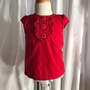 Red Button Back Shirt by Gymboree - 3T